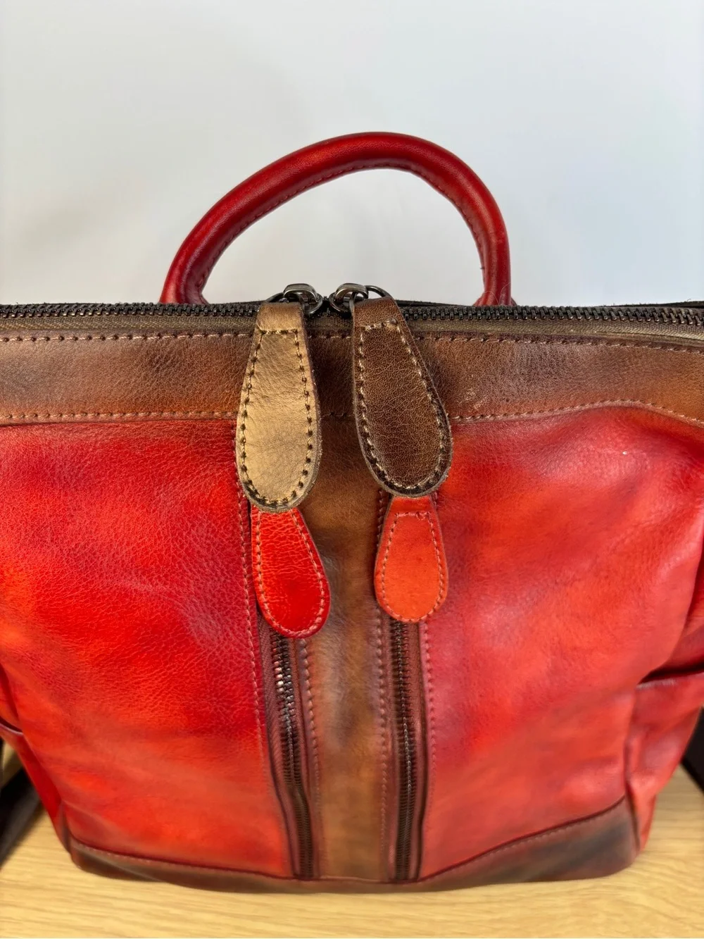 Yukon Full Grain Rich Red Rustic Brown Backpack LIKE NEW!!‎